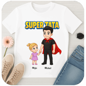 Koszulka Super Tata z córką na Dzień Taty