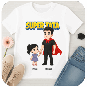 Koszulka Super Tata z córką na Dzień Ojca