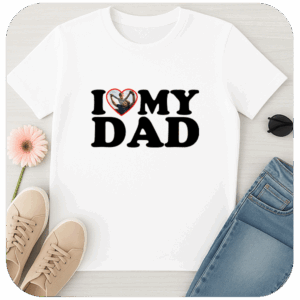Koszulka I Love My Dad z Własnym Zdjęciem